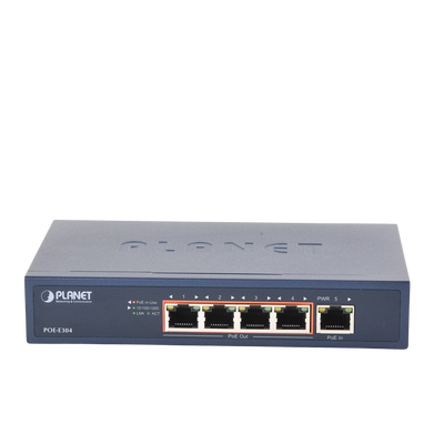 Extensor Ultra PoE de 65 Watts Con 4 Puertos Gigabit de Salida 802.3 af/at
