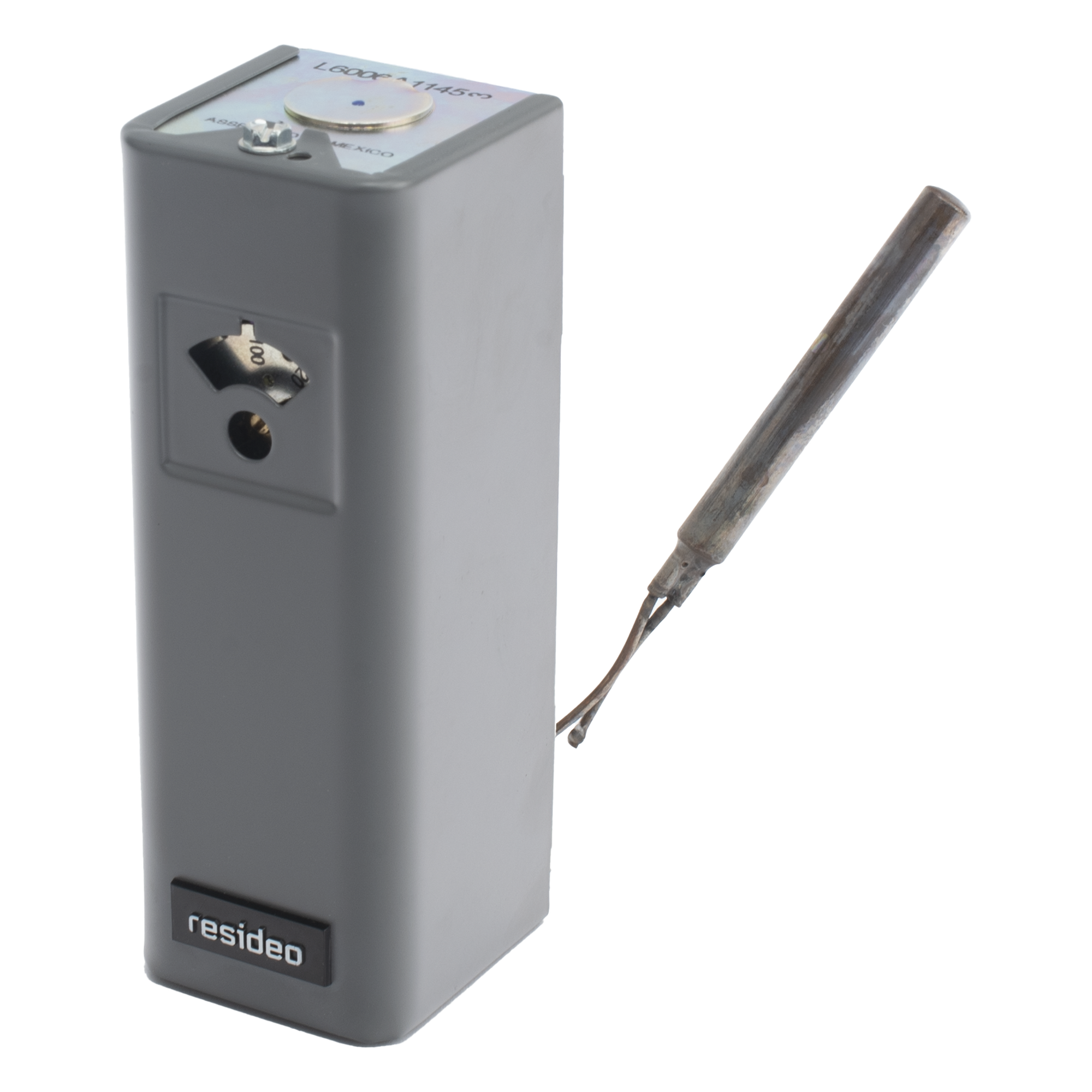 Controlador de temperatura tipo Aquastat de límite alto o bajo con SPDT, montaje horizontal, rango 38 a 116 °C — HONEYWELL HOME RESIDEO · SKU L6006A1145/U
