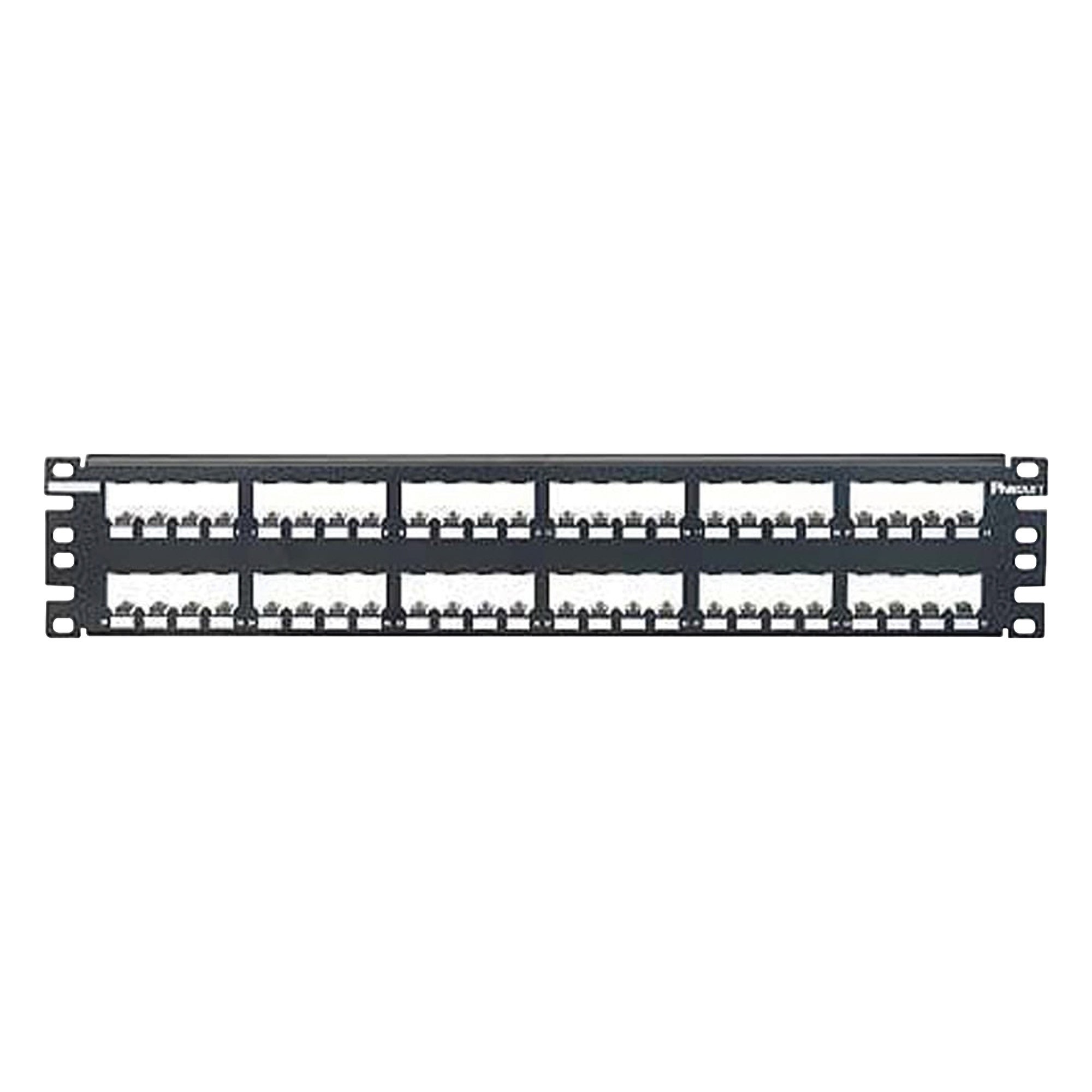 Panel de Parcheo Modular Mini-Com (Sin Conectores), Plano, Totalmente Blindado, de 48 Puertos, 2UR — PANDUIT · SKU CP48BLY