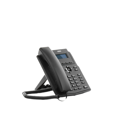 Teléfono IP empresarial para 2 lineas SIP con pantalla LCD, Puertos Gigabit, Códec Opus, conferencia de 6 vías, PoE.