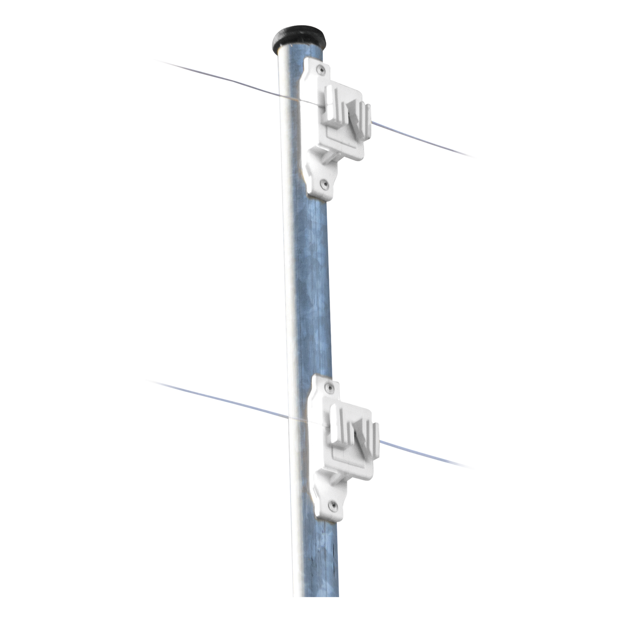 Aislador de Paso Blanco Reforzado para Cercos Eléctricos / Aislamiento hasta 18 kV / Resistente a Clima Extremo / Polipropileno y Policarbonato