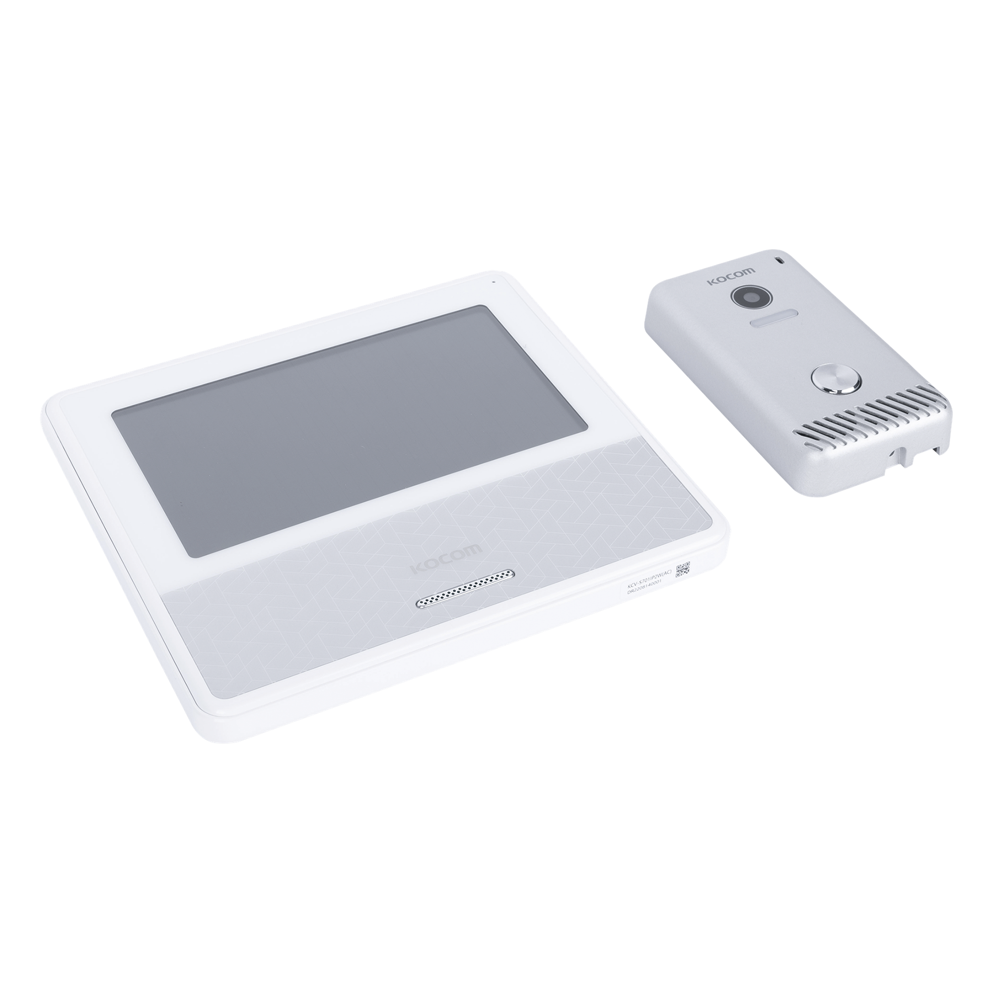 KIT DE VIDEOPORTERO IP COLOR BLANCO / Apertura con app / Súper elegante / Monitor WIFI / Alimentación 110vca — KOCOM · SKU KCV-S701IP2WW