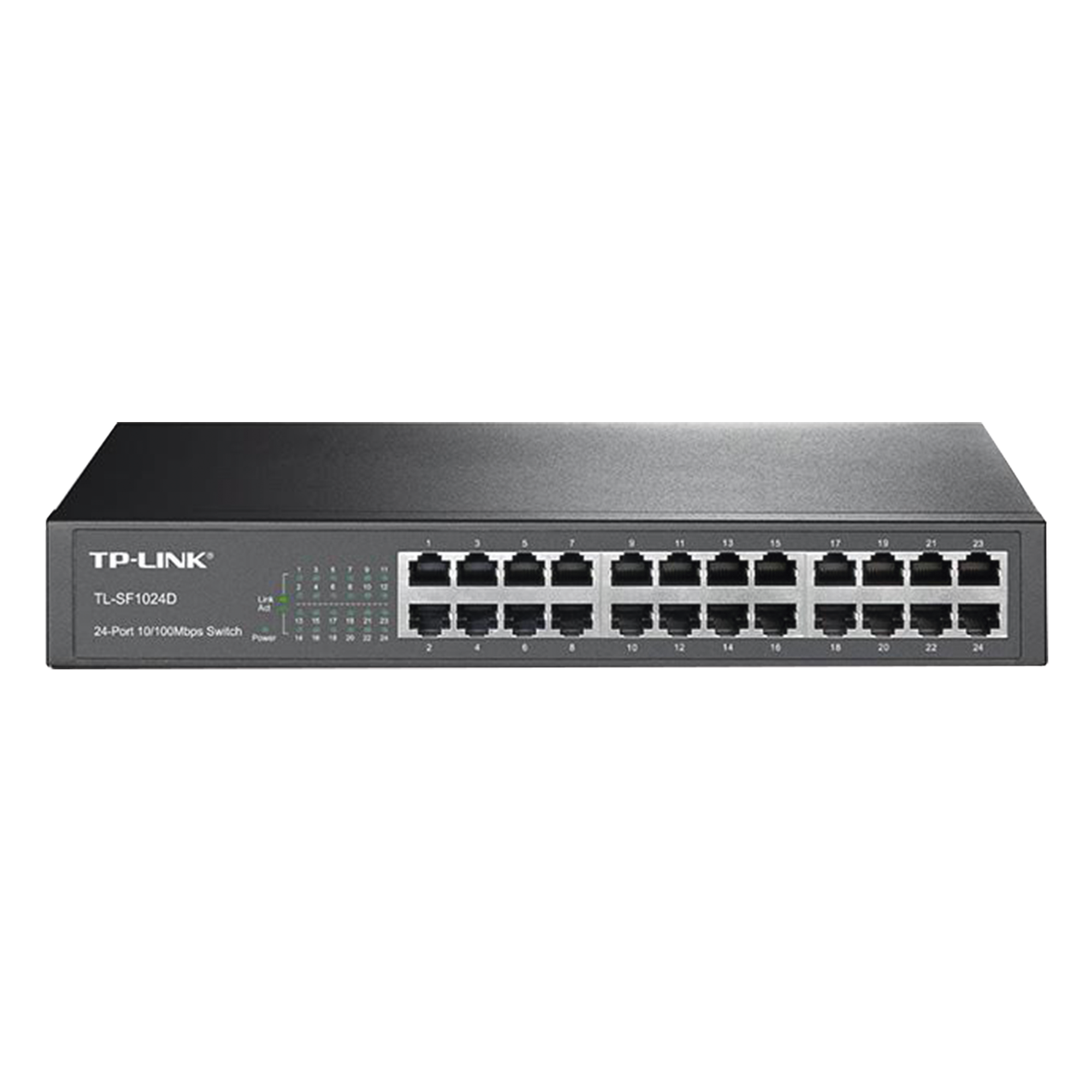 Switch no administrable de 24 puertos 10/100 Mbps para escritorio/rack — TP-LINK · SKU TL-SF1024D
