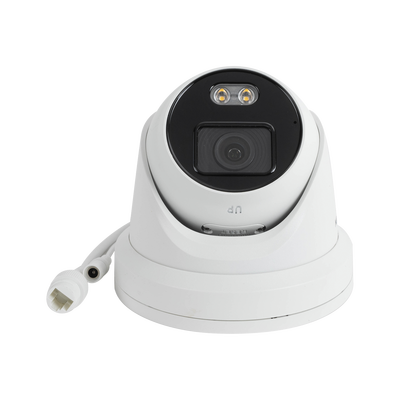 Turret IP 4 Megapixel / Imagen a color 24/7 / Lente 4 mm / Luz Blanca 30 mts / WDR 130 dB / Exterior IP67 / Micrófono Integrado / Captura Facial / Videoanaliticos (Filtro de Falsas Alarmas) / MicroSD