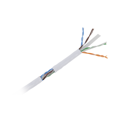 Bobina de Cable UTP de 305 Metros (1000 Pies) Cat6 Aleación de Cobre y Aluminio (CCA), Color Blanco, Uso Exclusivo Interior