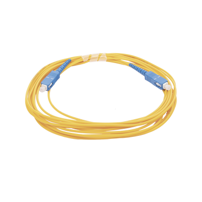 Jumper de Fibra Óptica Monomodo SC/UPC - SC/UPC Simplex, Color Amarillo, 5 Metros (16.40 Pies)