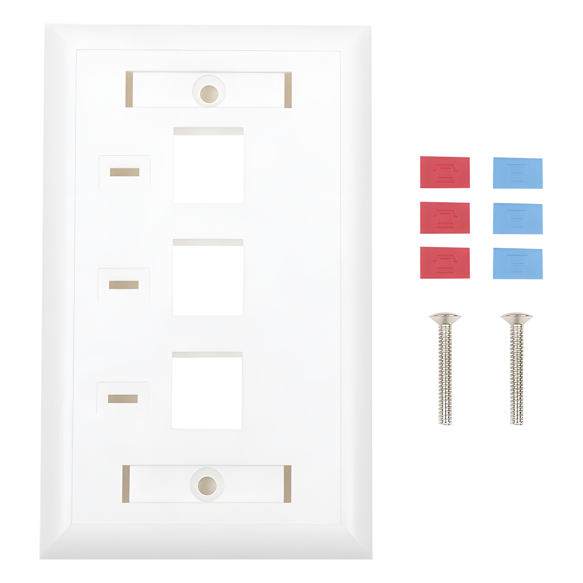 Placa de Pared, de 3 Puertos, Keystone, con Espacio para Etiqueta - Color Blanco — LINKEDPRO BY EPCOM · SKU LP-FP-23