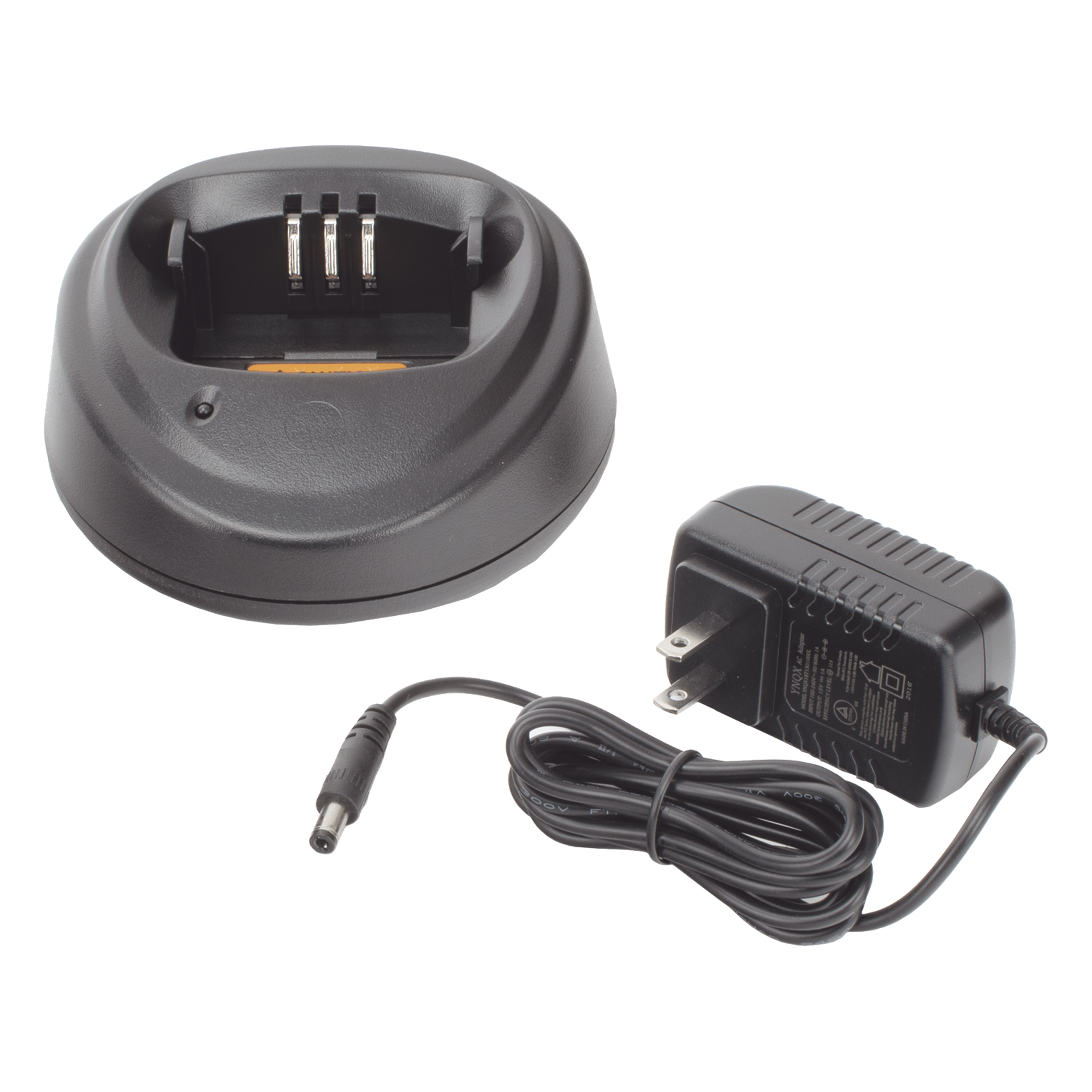 Cargador Rápido de Escritorio / Radios de 2 Vías / Protección Inteligente / Fuente 120 VCA Incluida / Operación -20°C a 45°C (-4°F a 113°F)