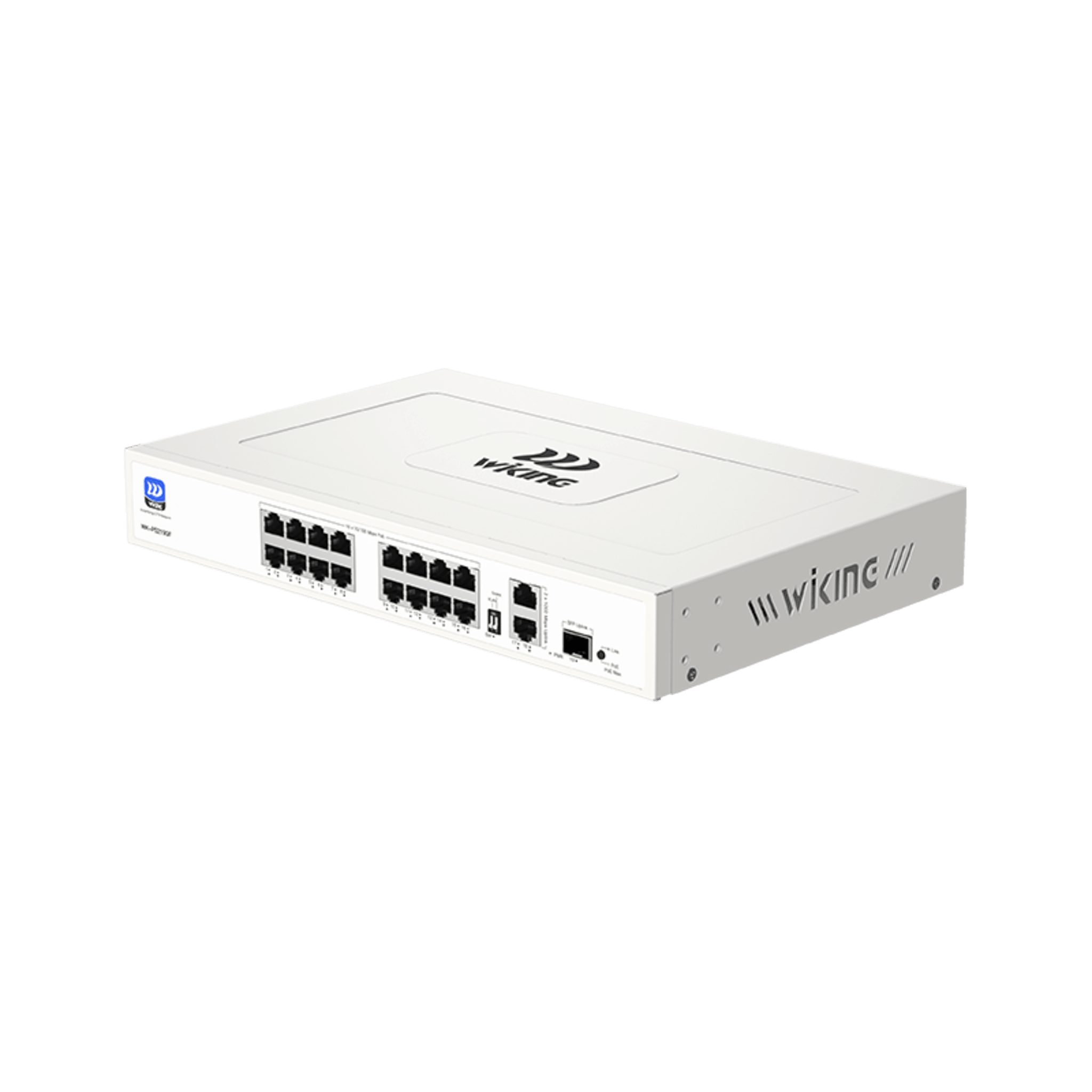 Switch no administrable PoE WI-TEK / 16 Puertos 10/100 Mbps PoE af/at / 2 Puertos Uplink Gigabit / 1 Ranura SFP 1000 Mbps / Presupuesto 180 W / Puerto 1 Hi-PoE 60W