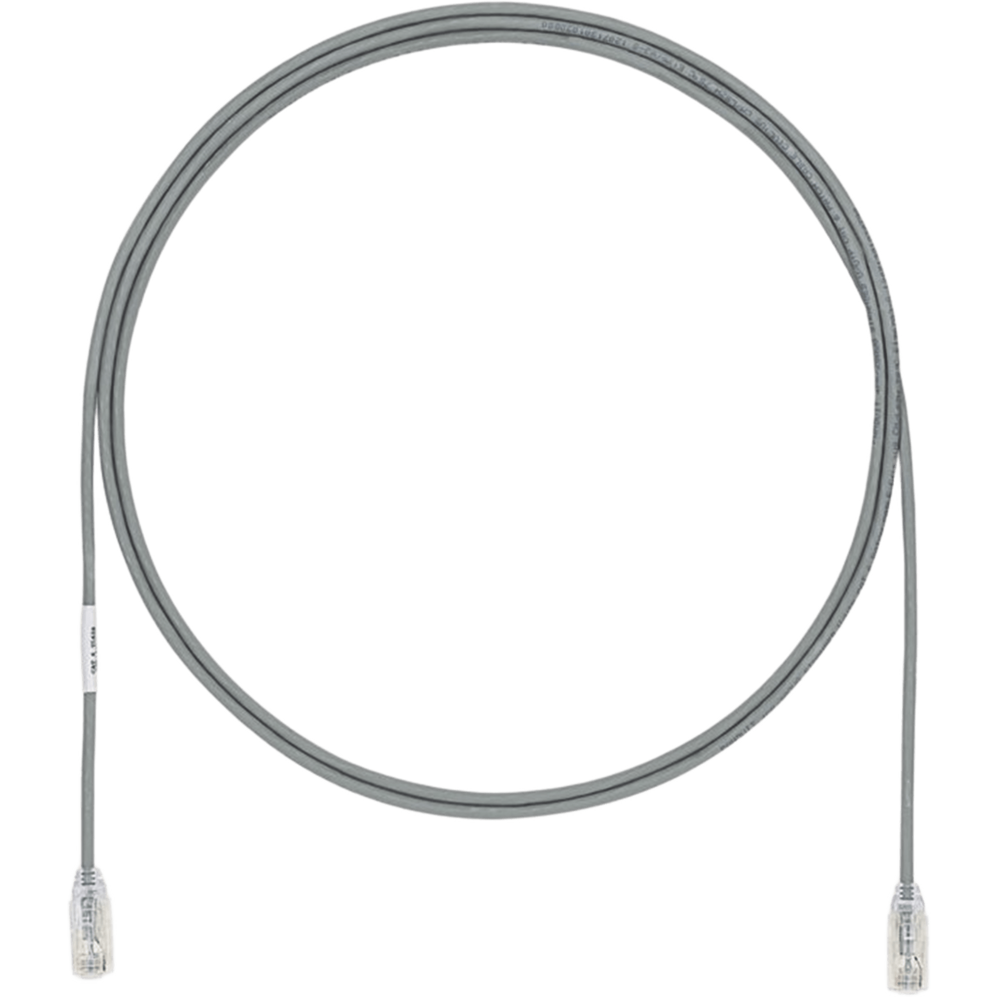 Cable de Parcheo UTP Cat6A, CM/LSZH, Diámetro Reducido (28AWG), Color Gris, 6.1 Metros (20 Pies)
