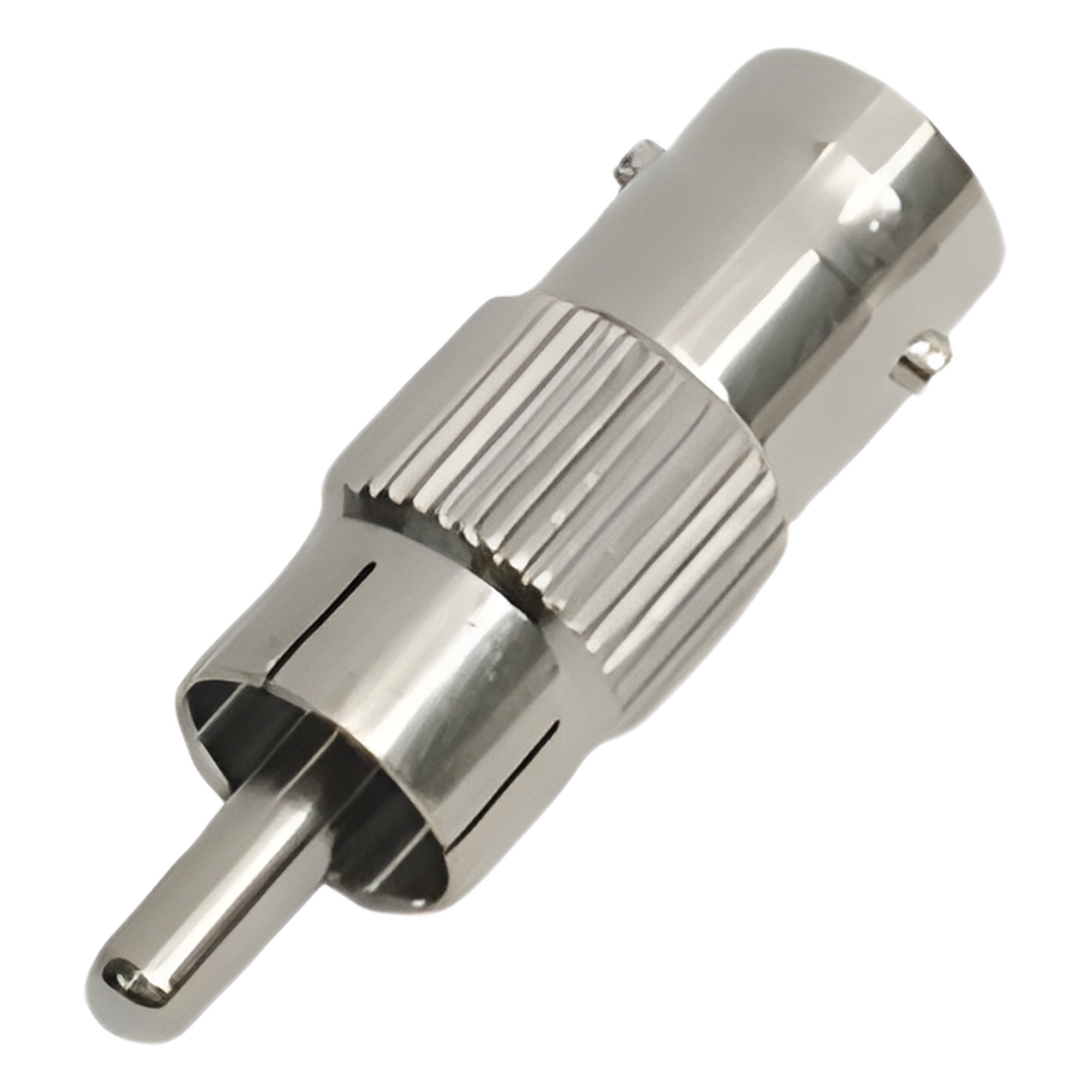 Adaptador en Línea para 75 Ohm, de Conector BNC Hembra a RCA Macho en Aplicaciones de Audio-Video para Cámaras, Monitores y DVR's. — EPCOM TITANIUM · SKU TT-RG-03