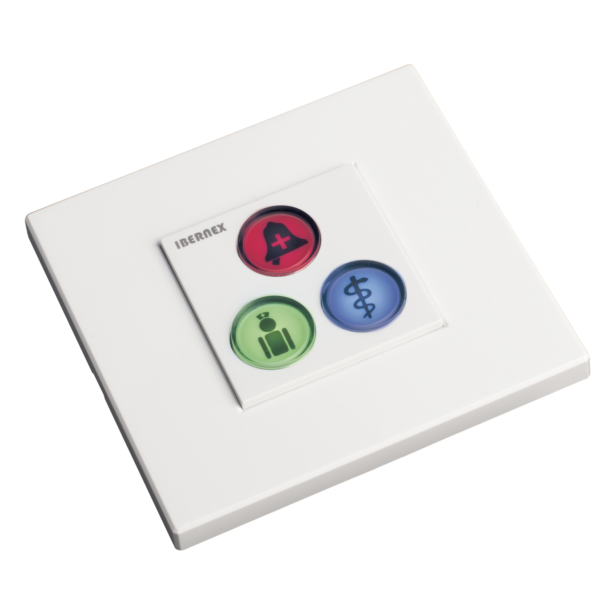 Modulo de 3 Botones iluminados con Lector RFID 125 KHz / Alarma / Cancelar y Código Azul / BUS RS485 / Compatible con NX0019/B, NX1021 y NX0015 — IBERNEX · SKU NX0392