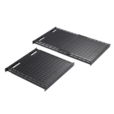 Charola Ventilada de Instalación sin Herramienta / Superficie 19" / Ajustable 792 a 1151 mm (31.2 a 45.3 in) / Carga 68 kg (150 lb) / Acero Negro — HOFFMAN · SKU D19FVT912B