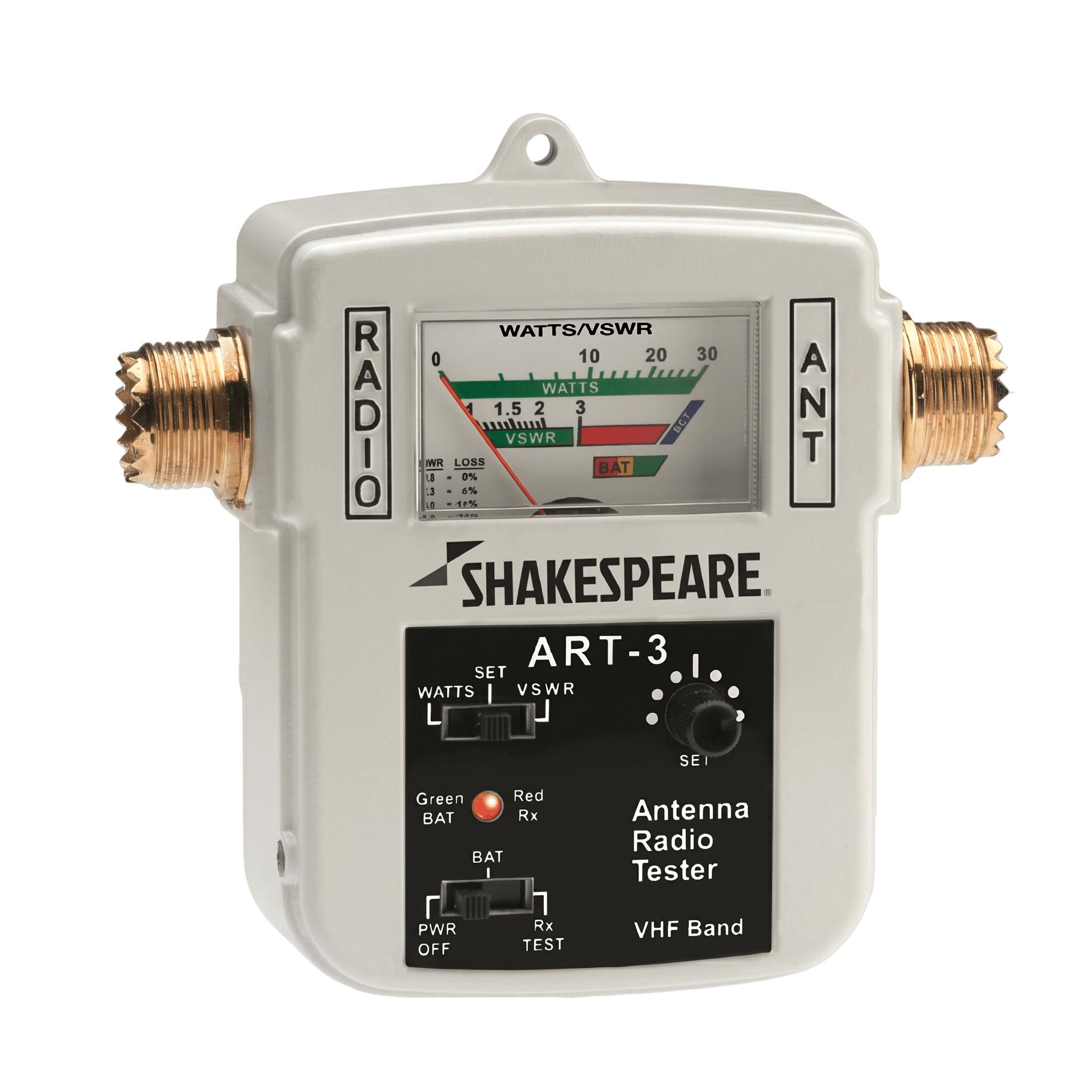 Probador de Recepción, Potencia y Reflejo / Para Antenas Marinas VHF / 155-158 MHz / Potencia Máxima 30W / Impedancia de 50 ohm