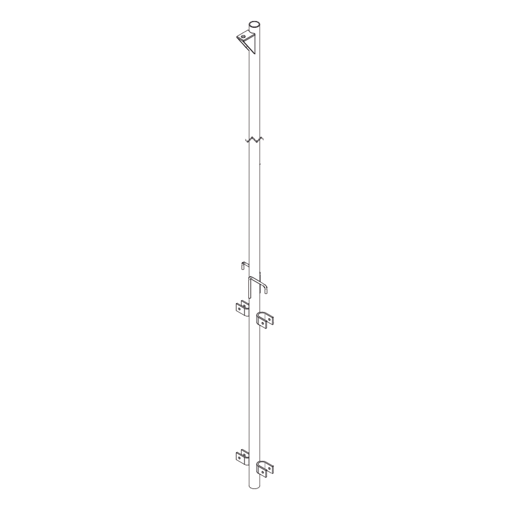 Pluma de Aluminio de 4 metros CED.40  para Instalación de Tramos STZ (Con Polea). — SYSCOM TOWERS · SKU SPLUMAP