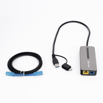ONU Bridge Dual GPON/EPON USB Portátil / 1 puerto RJ45 2.5Gbps / 1 puerto USB