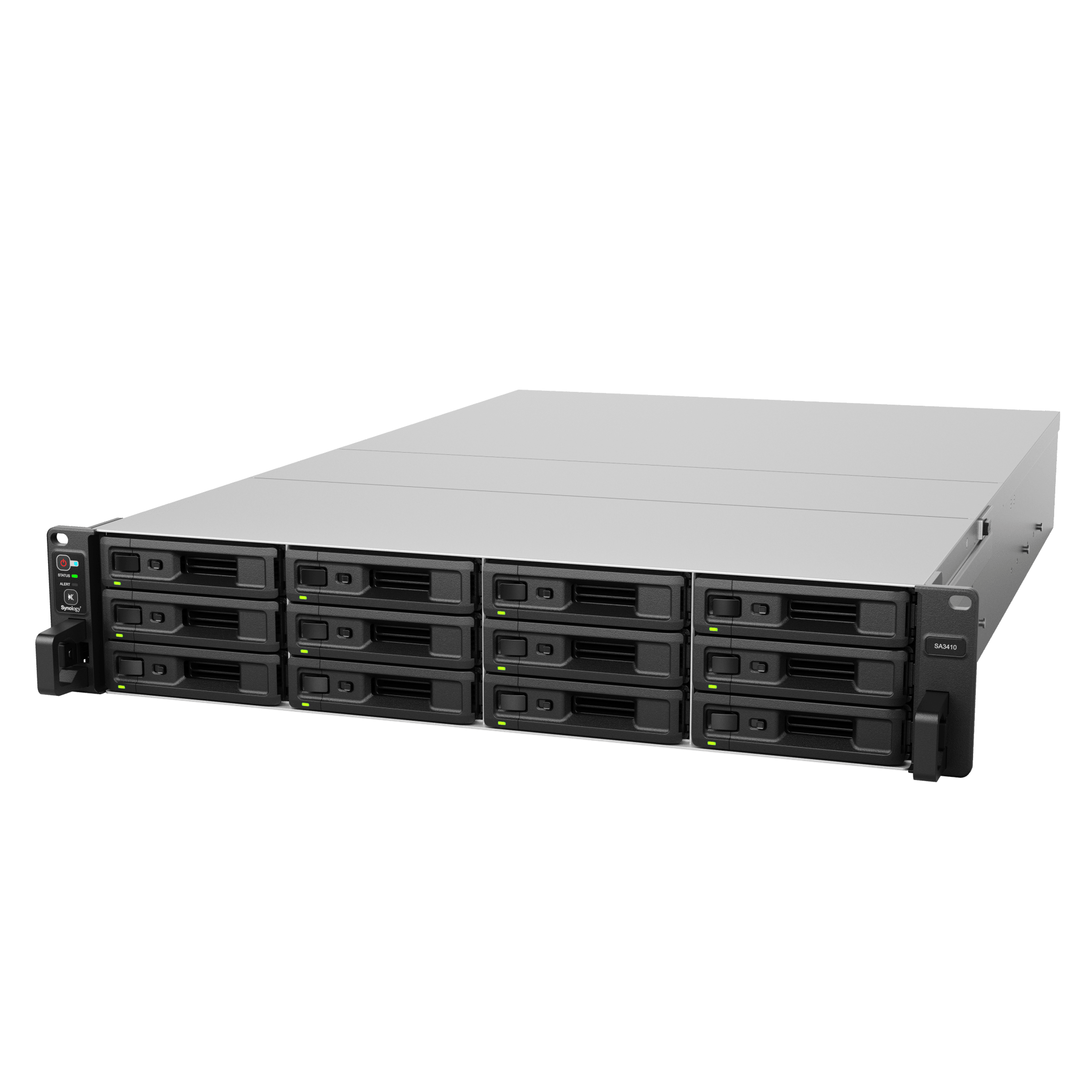 Servidor de Almacenamiento Synology SA3410 | 12 Bahías | Escalable hasta 96 Bahías | 1.728 PB de Capacidad Bruta | 6.200 MB/s Lectura Secuencial | 3.000 MB/s Escritura Secuencial | 10GbE RJ-45 | PCIe 3.0. — SYNOLOGY · SKU SA3410