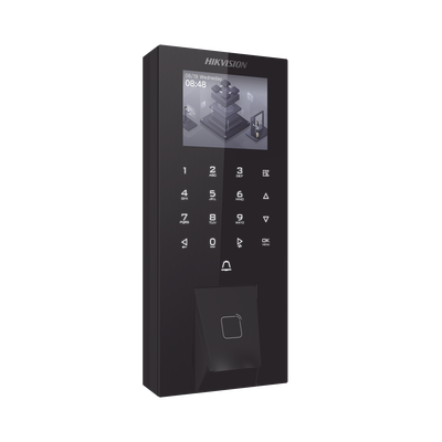 Biometrico IP65 WiFi PoE para Acceso y Asistencia / 5,000 Huellas y Tarjetas / Administración en la Nube con HikConnect Teams / Salida 12 Vcd para Chapa