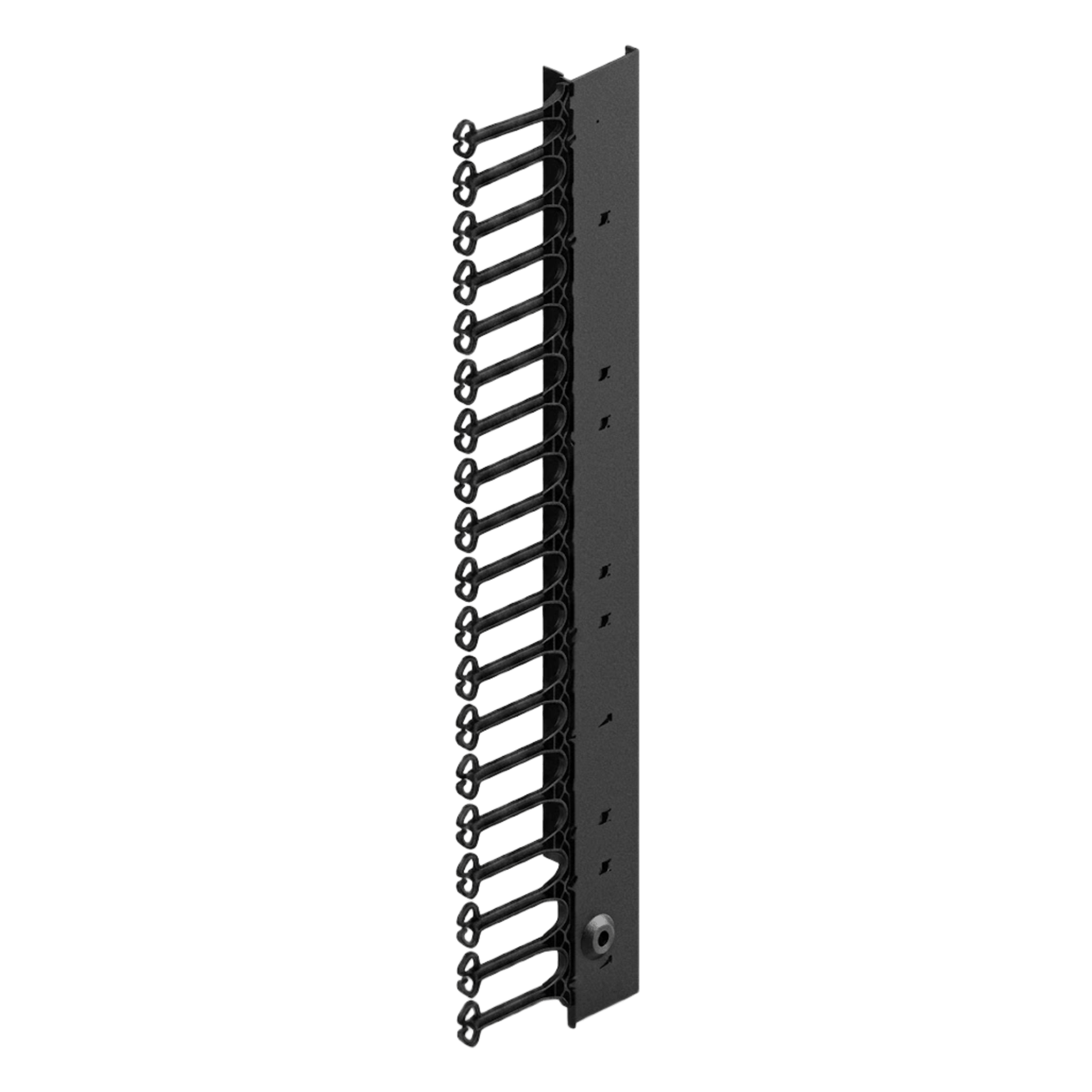 Organizador Vertical de Cables / 45 UR / 2 m (6.6 ft) / 726 Cables / RAL 9005 / Dedos 1.75 pulg / 95x208 mm — HOFFMAN · SKU PS1CM218