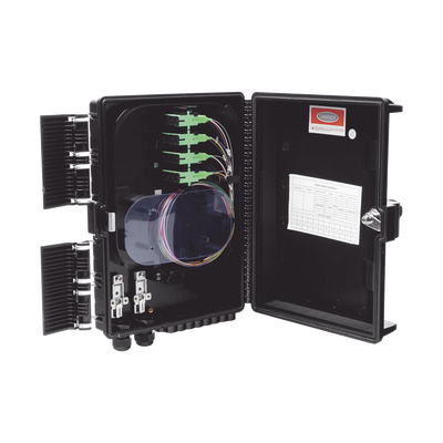 Cierre de Empalme para 24 Fusiones de Fibra Óptica, Interior/Exterior, con 16 Acopladores SC/APC y Splitter 1x16 SC/APC Incluido, IP65