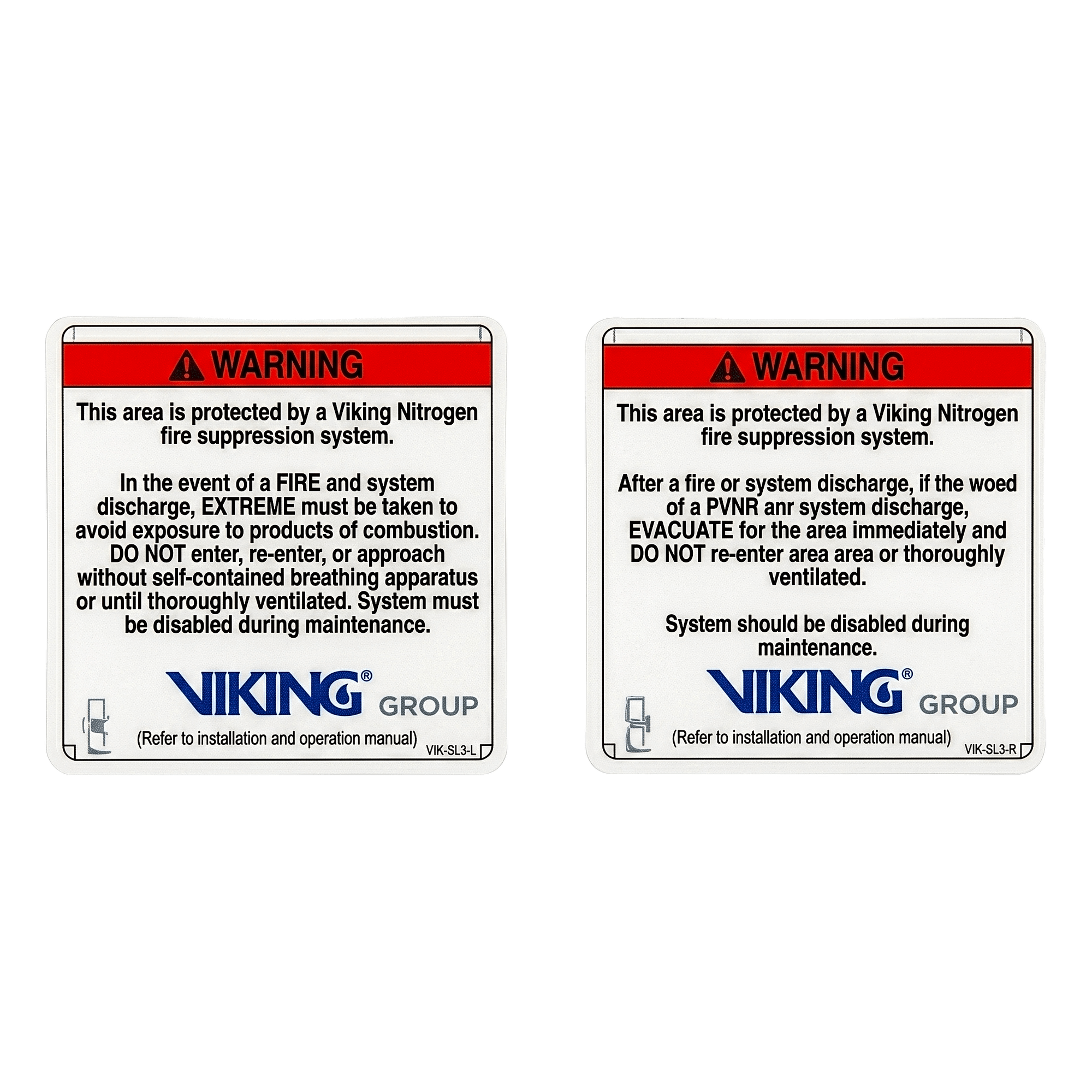Señalamiento de Advertencia Exterior Nitrogeno | Sistemas de Extinción Oxeo — VIKING · SKU 24587-S