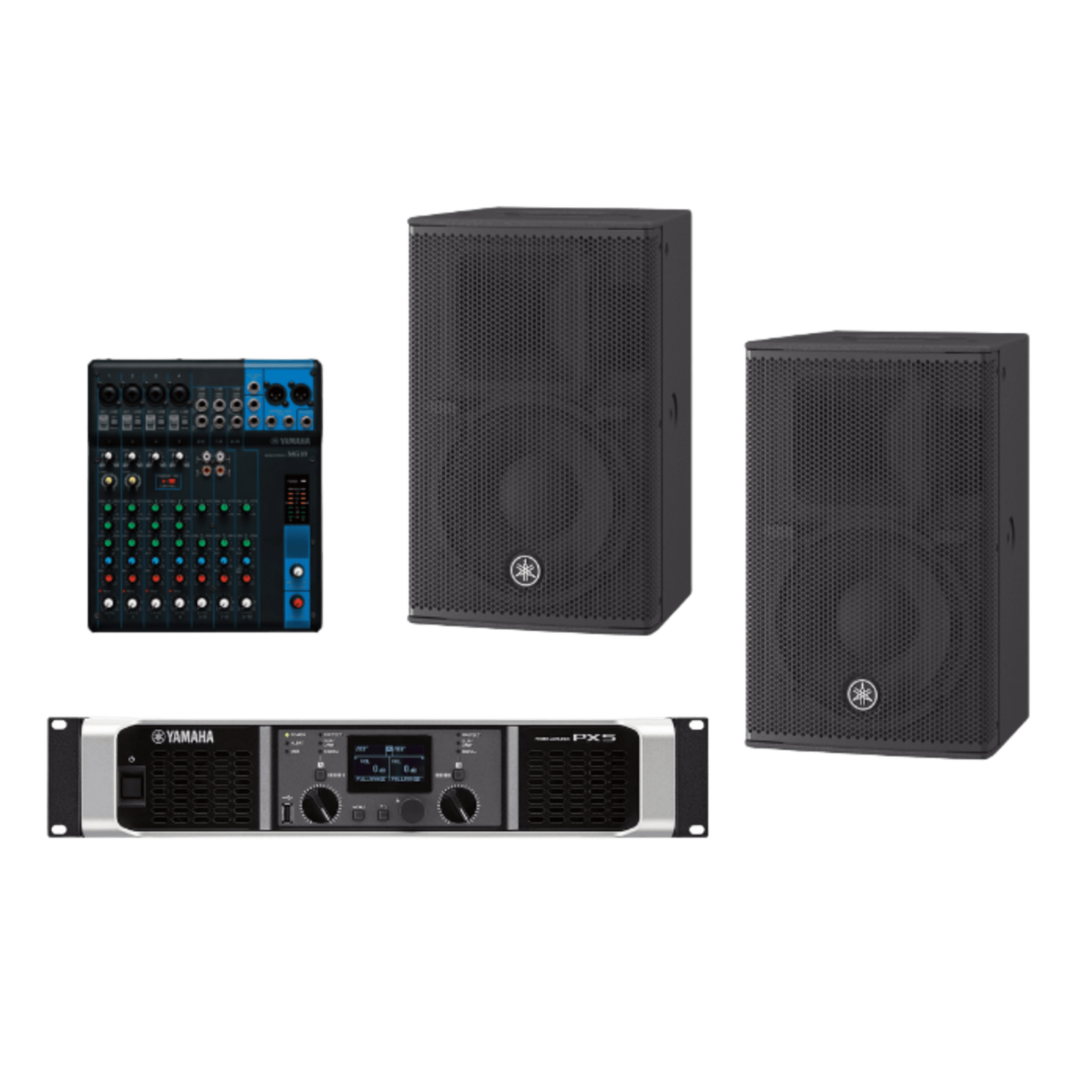 Kit Refuerzo Sonoro y Mixer | Incluye 2 Bocinas CHR10 | Amplificador PX5 | Mezclador MG10 | Ideal para PA — YAMAHA · SKU CHR10KIT/PA
