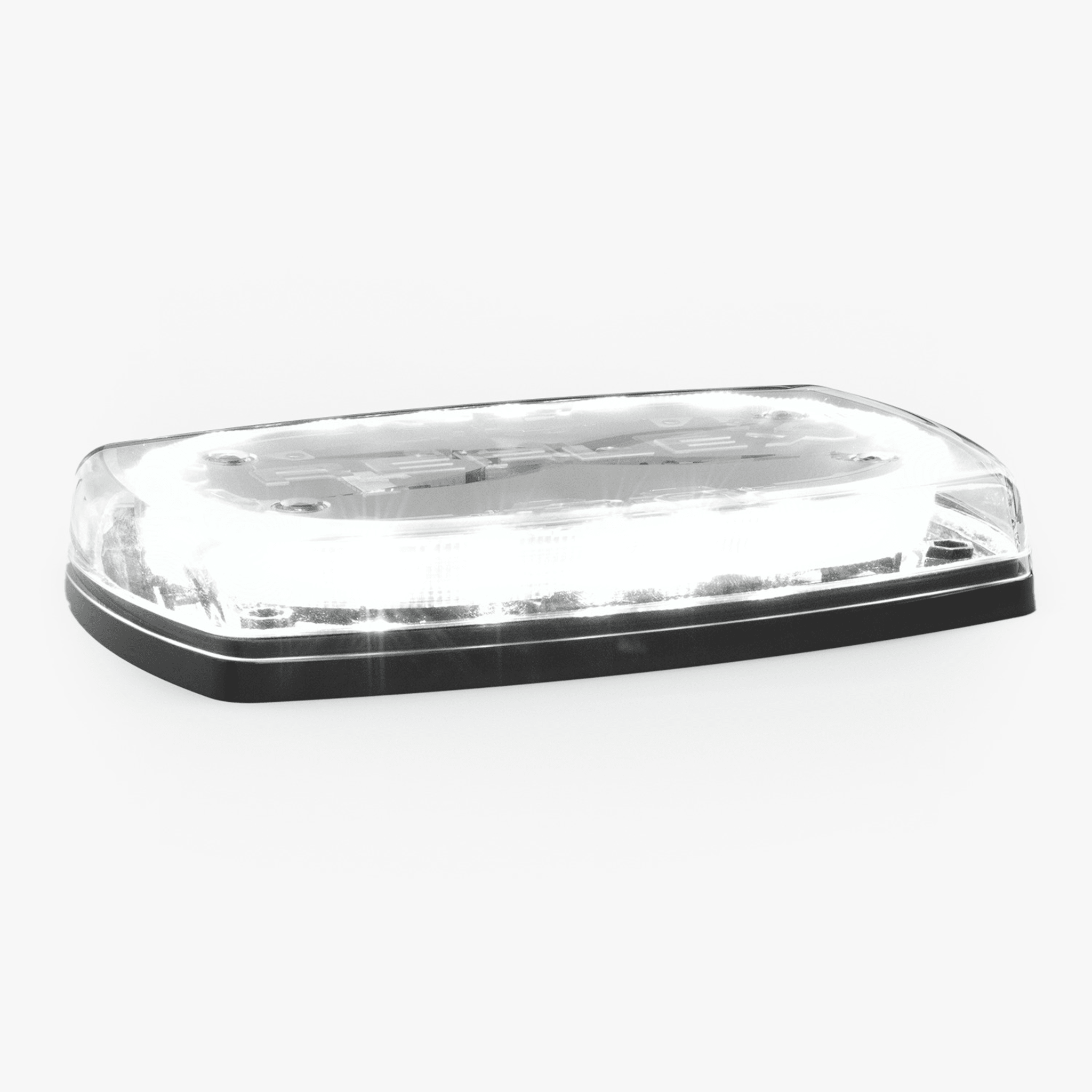 Mini torreta de 48 LED 10" Ámbar/Claro, Lente Transparente, Cableado