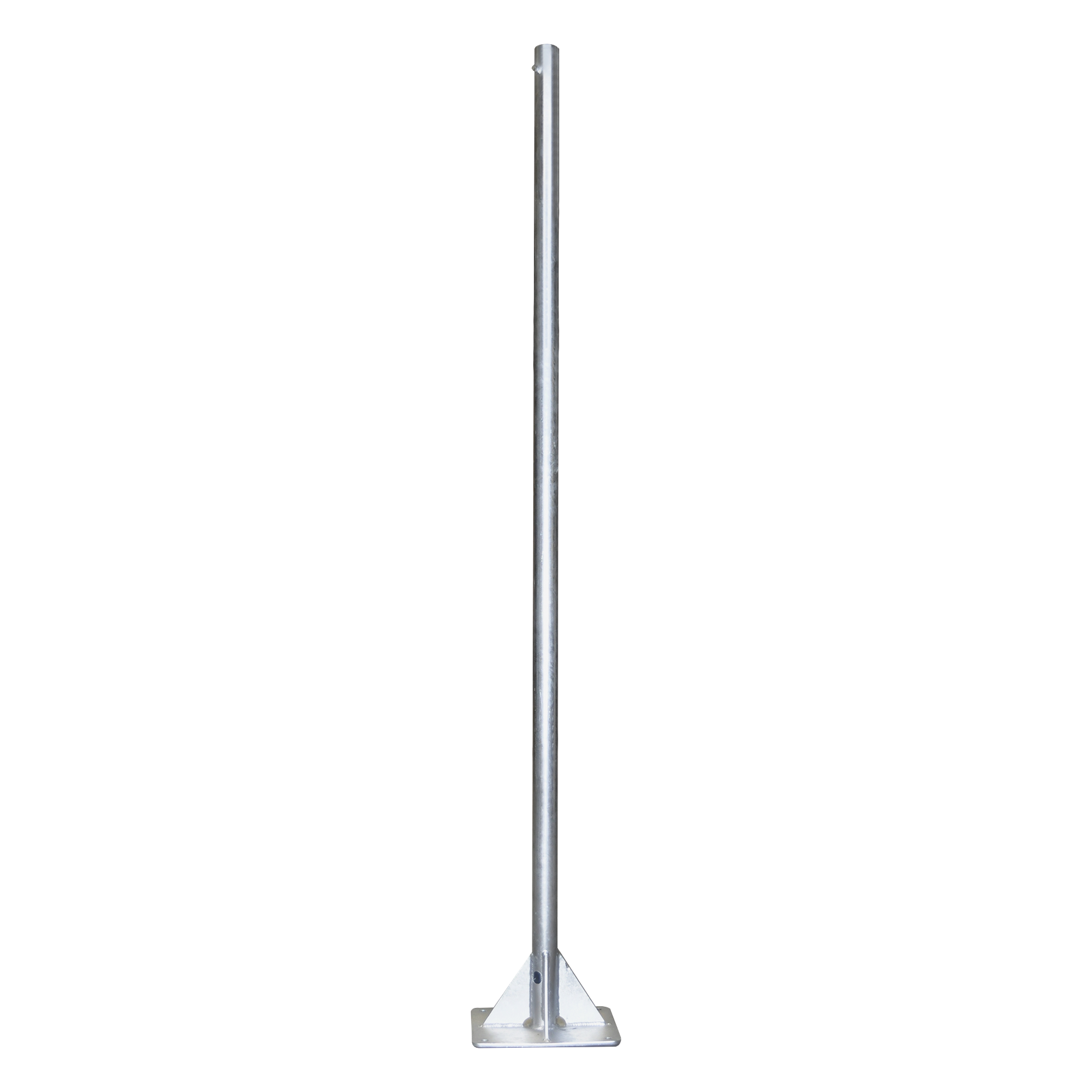 Mástil de 2 metros de 2" Diámetro, con Opresor, Base Soldada . Galvanizado por Inmersión en Caliente. — SYSCOM TOWERS · SKU SM-AUTO-2