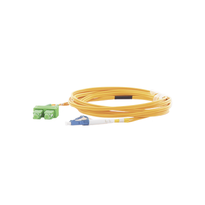 Jumper de Fibra Óptica Monomodo 9/125 LC/UPC-SC/APC, PVC, 2.0 mm, Dúplex, Amarillo, 3 Metros (9.84 Pies)