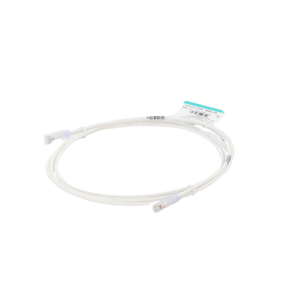 Cable de Parcheo TX6, UTP Cat6, Diámetro Reducido (28AWG), Color Blanco Mate, 2.13 Metros (7 Pies)