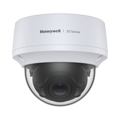 Domo IP 8 Megapíxel / Lente Mot. 2.7 a 13.5 mm / 50 mts IR / Ultra Baja Iluminación / NDAA / ONVIF / IP67 / IK10 / IA (Filtro de Humanos y Vehiculos) / Merodeo / Conteo de Personas / PoE / Audio y Alarmas I/O / Serie 35 / Honeywell Securit