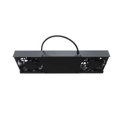 Kit de 2 Ventiladores (12 x 12 cm) con 3 Tomas de Corriente 110 Vca/50 Hz con Clavija