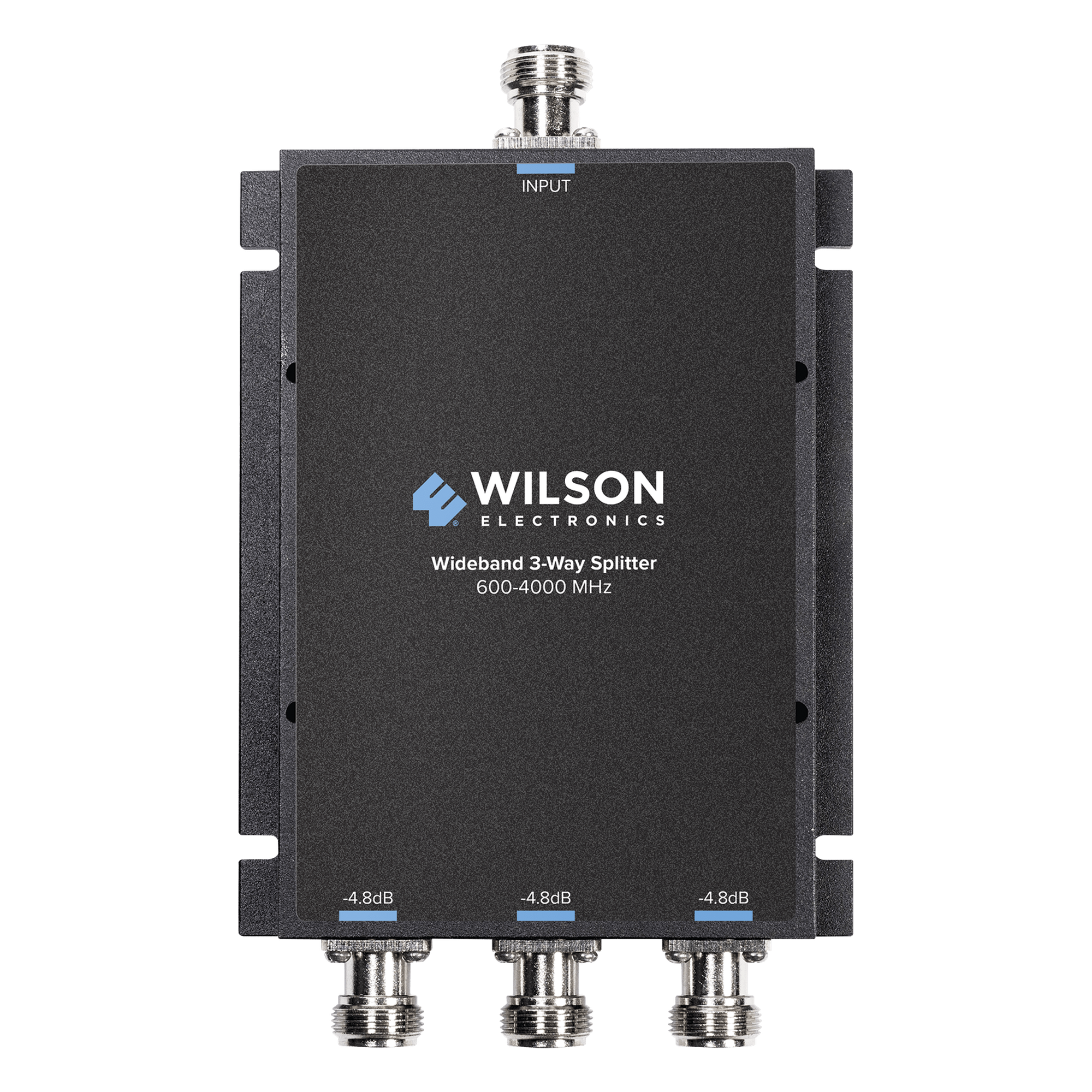 Divisor de 3 salidas / 50 Ohm / 600-4000 MHz / Conector N-Hembra / 4.8 dB pérdida inserción — WILSONPRO / WEBOOST · SKU 859-112