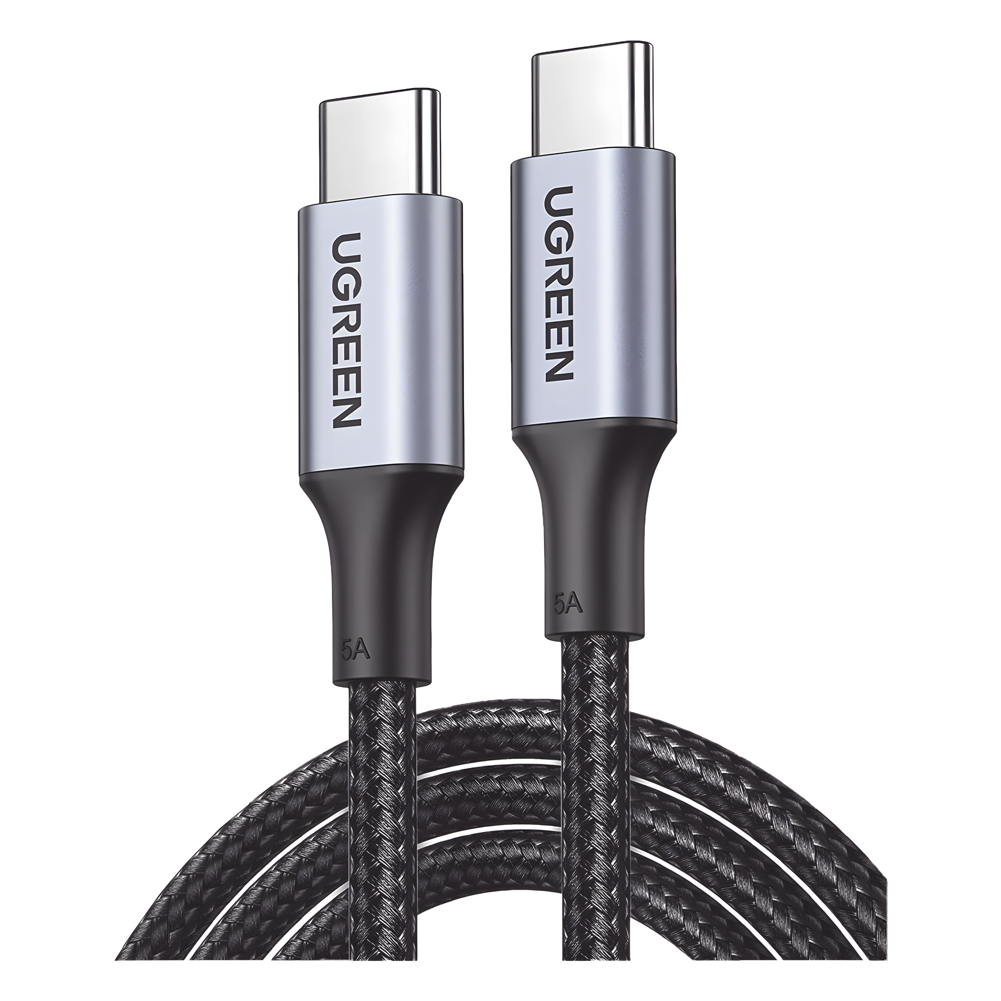 Cable USB-C a USB-C | 3 Metros | Carga Rápida de hasta 100W | Transferencia de datos 480 Mbps | PD3.0 | QC4.0/3.0/2.0 | FPC | AFC | Protección Integrada| Caja de Aluminio | Nylon Trenzado | Amplia Compatibilidad | Color Negro. — UGREEN · SKU 90120