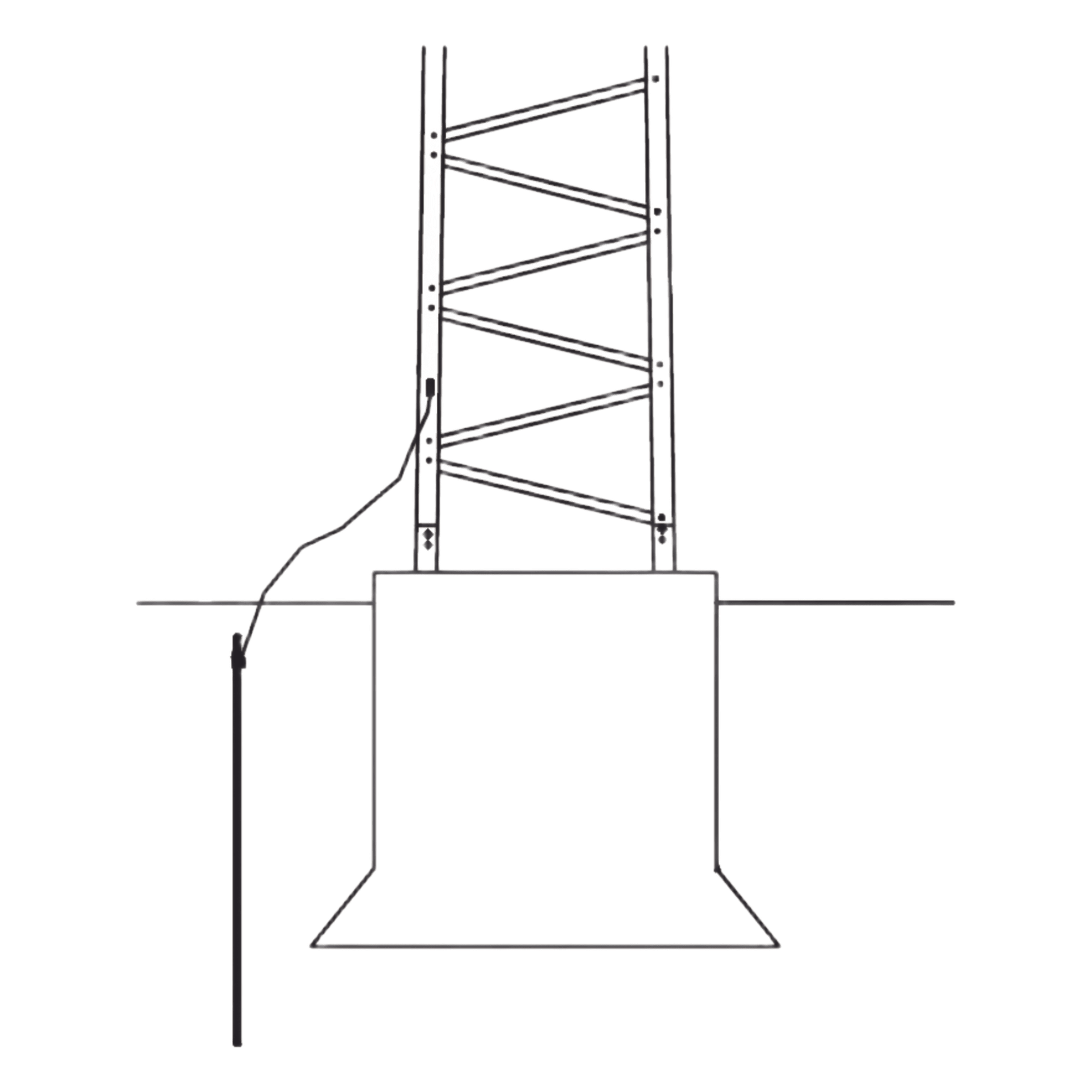 Sistema de Aterrizaje Básico para Estructura de Torre TITAN. — Trylon · SKU TRY-T-GROUND