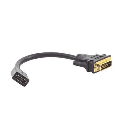 Convertidor DVI Macho a HDMI Hembra | Bidireccional | DVI 24+1 | 1080P@60Hz | Cable de 22 cm (8.66 Pulgadas) | Negro