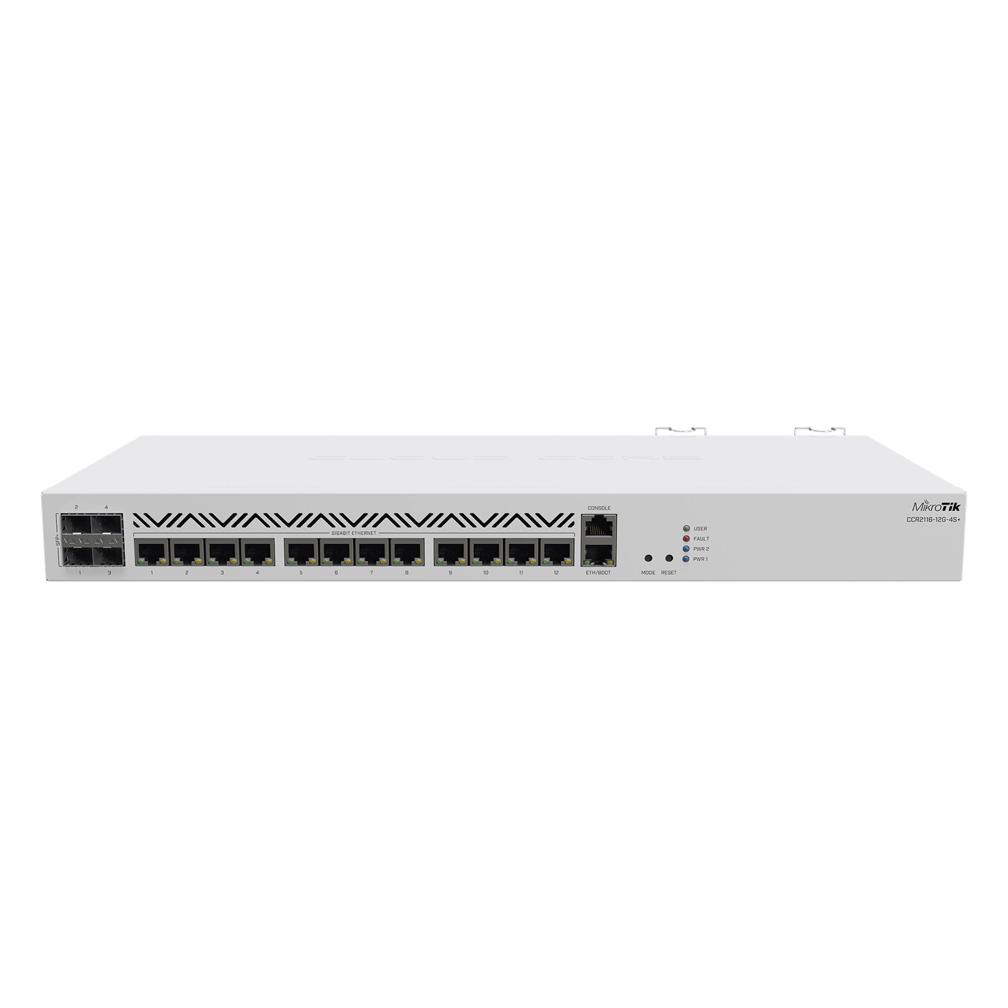 Cloud Core Router 16 Nucleos ARM, 12 puertos Gigabit, 4 SFP+ 10G — MIKROTIK · SKU CCR2116-12G-4S+