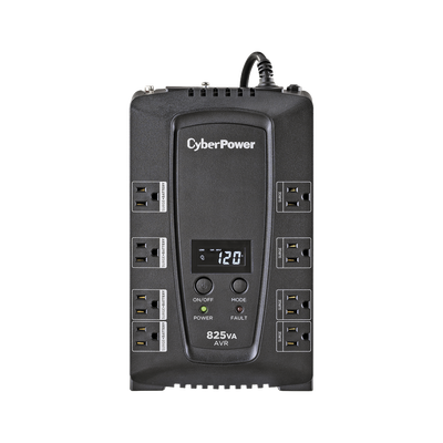 UPS de 825 VA/450 W, Topología Línea Interactiva, Entrada 120 Vca NEMA 5-15P, Tipo Gabinete Compacto, Con 8 Tomas NEMA 5-15R