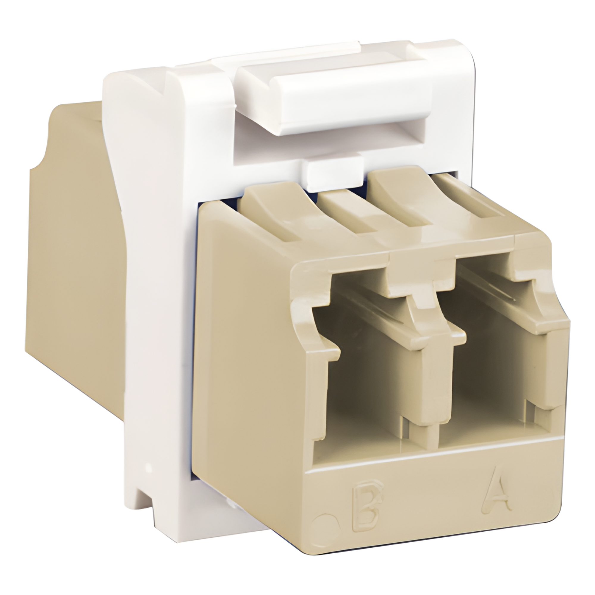 Módulo Acoplador de Fibra Óptica / LC Duplex / 2 Fibras / Monomodo y Multimodo / Diseño Plano / Color Blanco — SIEMON · SKU MX-F1-LC-02C