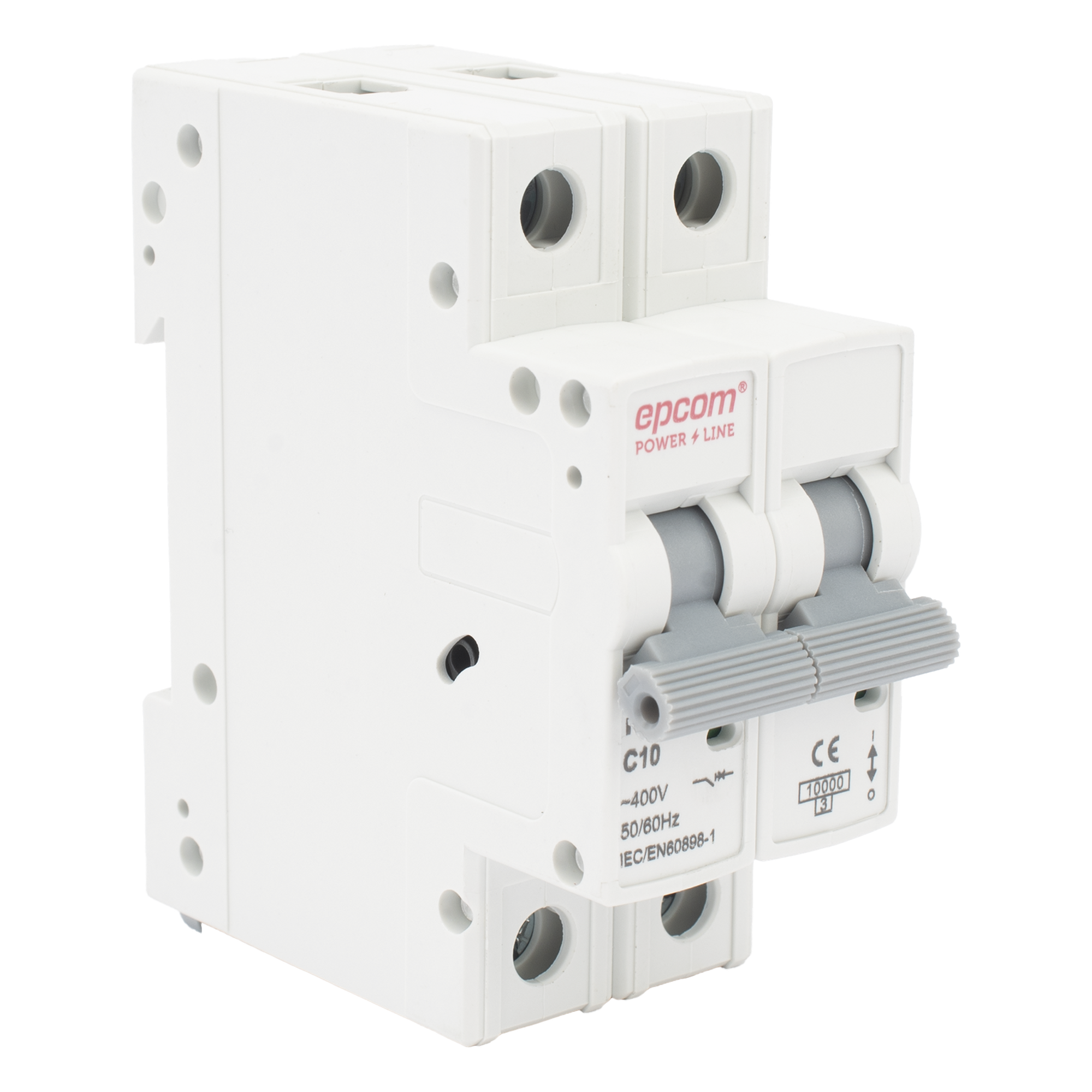 Protección Térmica/ Interruptor 2P, 10 A, Corriente Alterna 400 Vca para Aplicación Fotovoltaica Montaje Riel DIN — EPCOM POWERLINE · SKU FE7632PC10
