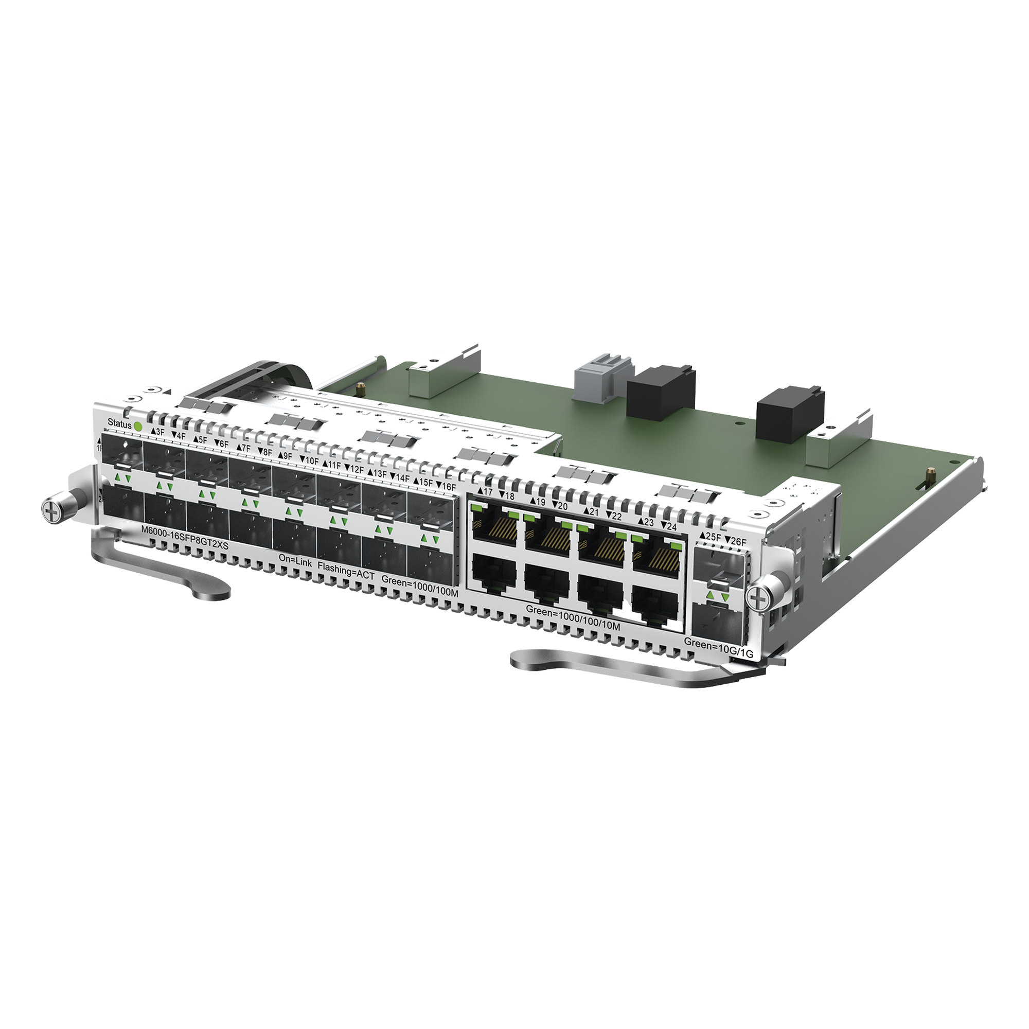 Tarjeta switch de 16 puertos SFP y 8 RJ45 Gigabit para RG-NBS6002 — RUIJIE · SKU M6000-16SFP8GT2XS