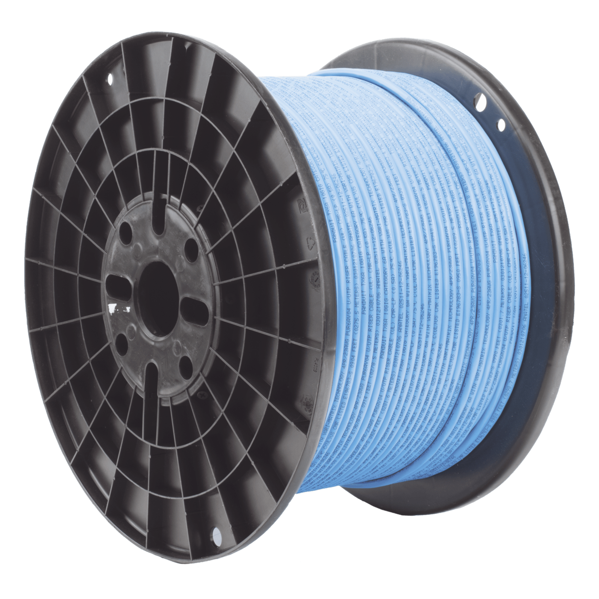Bobina de Cable UTP de 4 Pares, TX6A™, Cat6A, 23 AWG, CMR (Riser), Color Azul, 305 Metros (1000 Pies) — PANDUIT · SKU PUR6XHD04BU-G