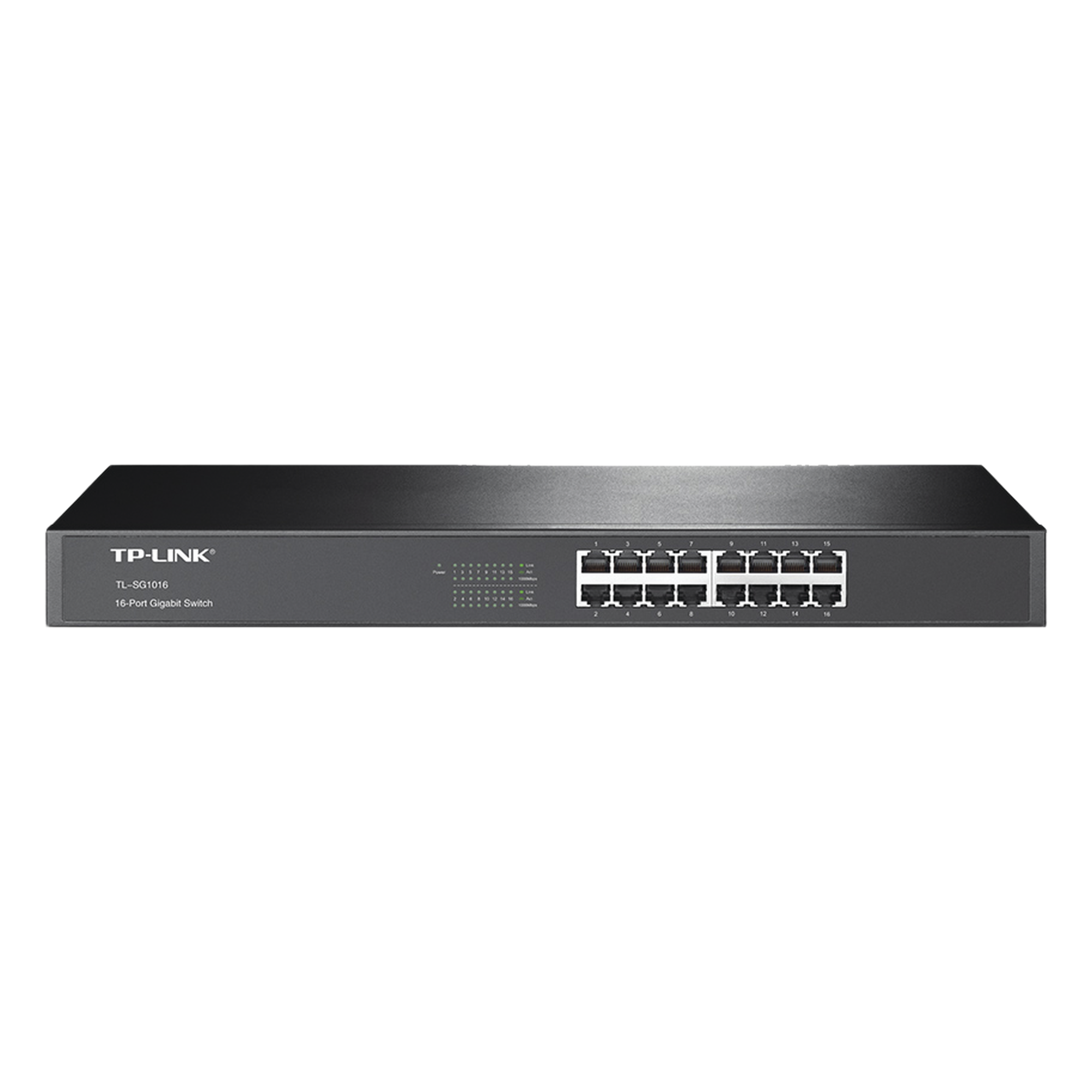 Switch Gigabit no administrable de 16 puertos 10/100/1000 Mbps para rack — TP-LINK · SKU TL-SG1016