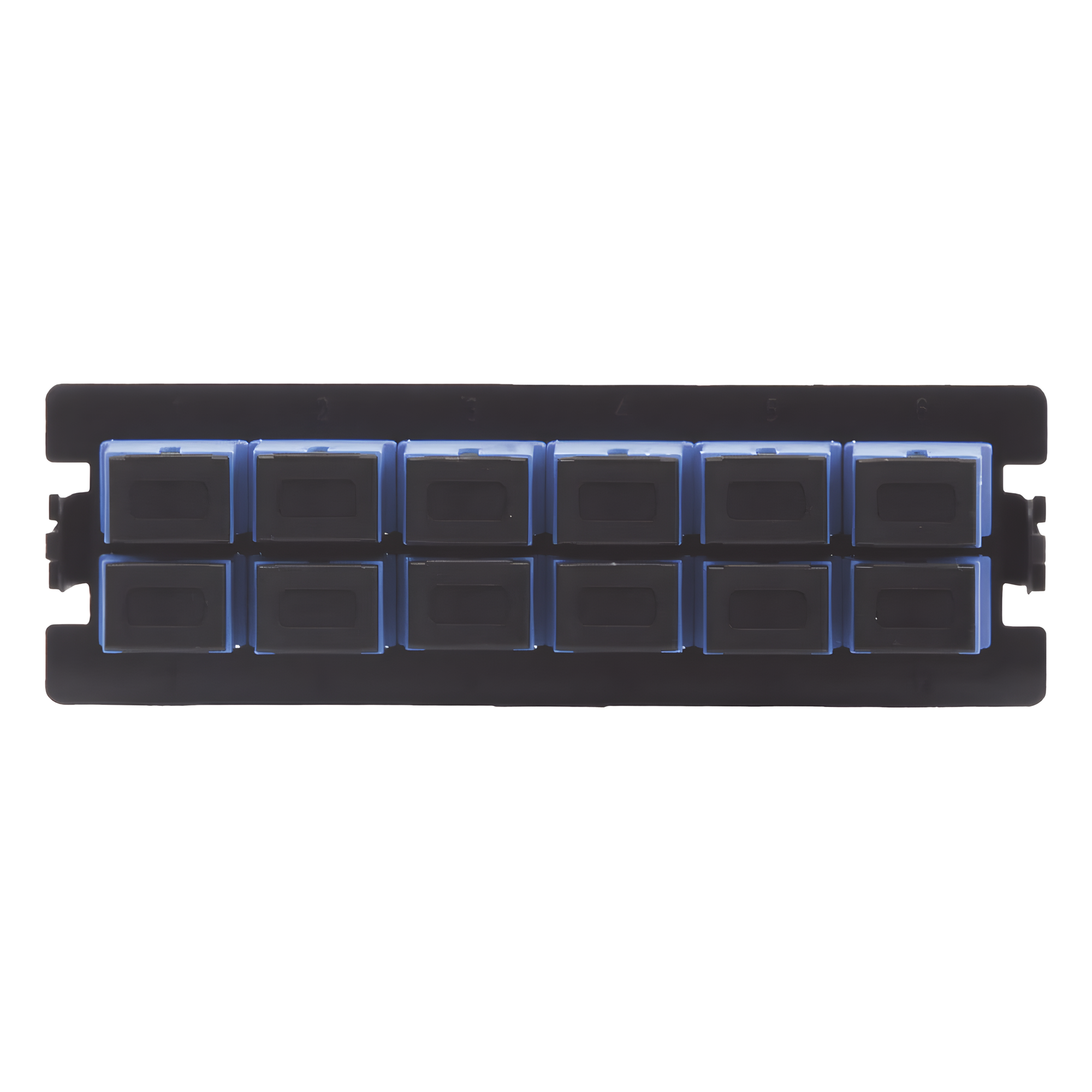 Placa Acopladora para Distribuidor de Fibra Óptica LP-ODF-8024, Incluye 12 Acopladores SC Simplex para Fibra Monomodo (12 Fibras) — LINKEDPRO BY EPCOM · SKU LP-FO-S12-SM