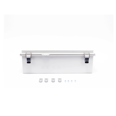 Gabinete de Plástico ABS, Uso en Intemperie IP66 (350 x 460 x 160 mm) Cierre por Broche Inoxidable y Permite Cerrado con Candado y Llave (Perno 5mm) No Incluido