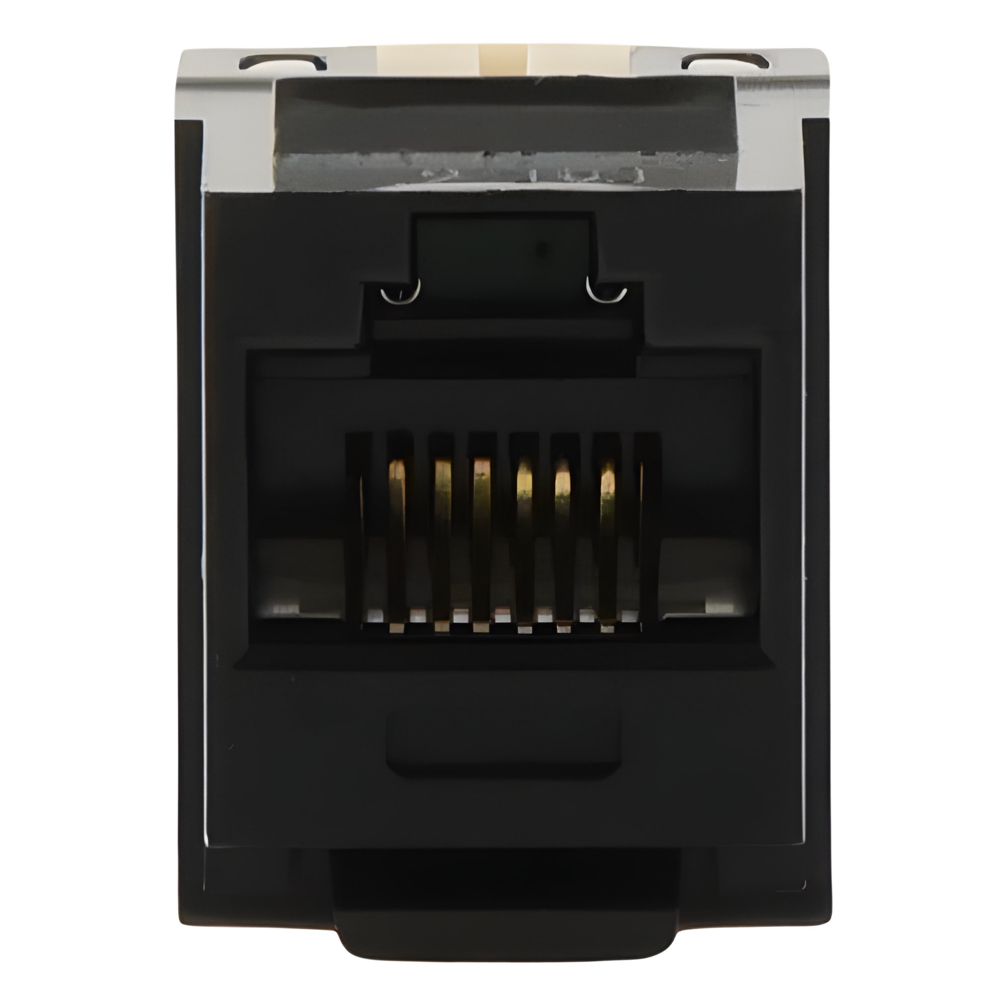 Conector Jack Estilo 110 (de Impacto), Tipo Keystone, Categoría 6, de 8 Posiciones y 8 Cables, Color Negro