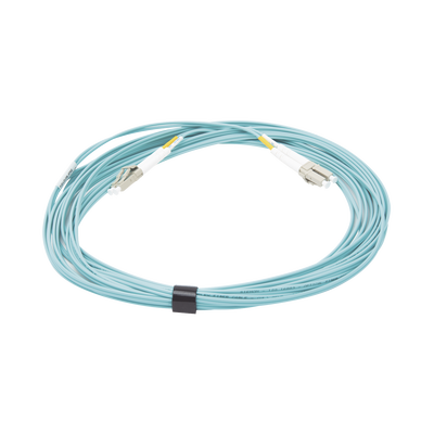 Jumper de Fibra Óptica Multimodo 50/125 XGLO OM3, LC-LC Duplex, OFNR, Color Aqua, 7 Metros (22.97 Pies)