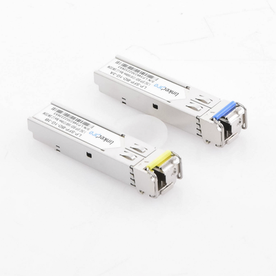 Transceptores Ópticos Bidireccionales SFP (Mini-Gbic) / Monomodo 1310 & 1550 nm / 1.25 Gbps / 1000BASE-BX / Conector LC/UPC Simplex / DDM / Hasta 3 km / 2 Piezas 