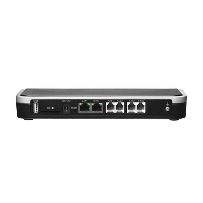 Conmutador IP-PBX de 2 puertos FXO + 2 FXS, 30 llamadas concurrentes, 500 usuarios y doble puerto Gigabit
