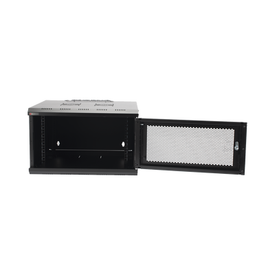 Gabinete de Pared PRECISION 19 in 6UR (455mm) - Puerta Perforada Incluye: 2 Ventiladores y Panel Cepillo